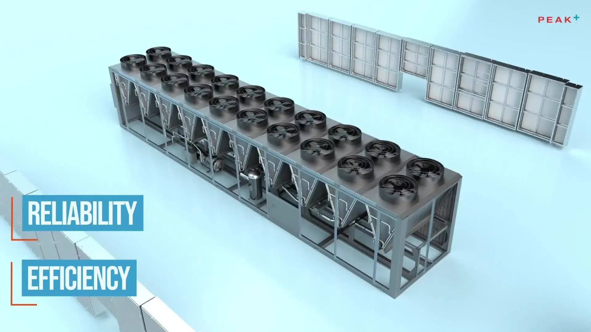 Peak+ adiabatic precooling system installed on data center dry cooler